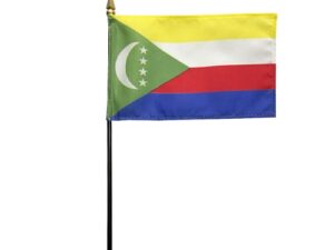 Comoros Desk Flag, 4″ X 6″