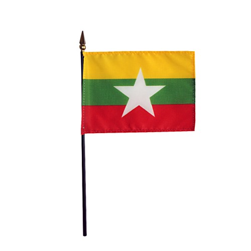 Myanmar Burma Desk Flag