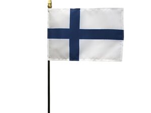 Finland Miniature Desk Flag, 4″ X 6″