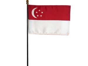 Singapore Desk Flag, 4″ X 6″