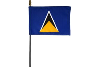 St. Lucia Desk Flag, 4″ X 6″