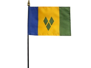 St. Vincent & Grenadines Desk Flag, 4″ X 6″