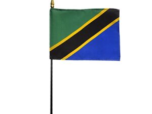 Tanzania Miniature Desk Flag, 4″ X 6″