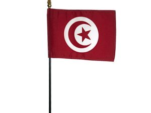 Tunisia Desk Flag, 4″ X 6″