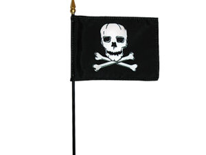 Jolly Roger Pirate Desk Flag, 4″ X 6″