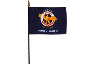 WWII Commemorative Desk Flag, 4″ X 6″