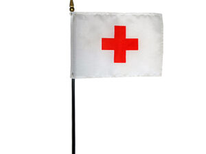 Red Cross Desk Flag, 4″ X 6″