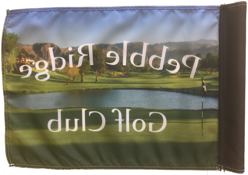 Custom Golf Pin Flag Pebble Ridge Back