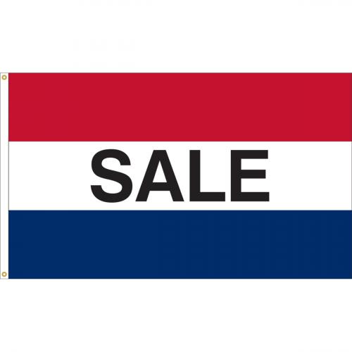 Sale Message Flag Red White Blue