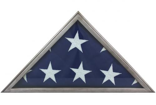 Metallic Gray Memorial Display Flag Case