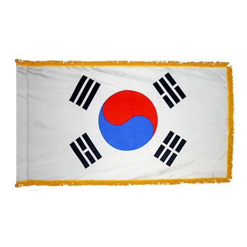 South Korea Flag Fringed
