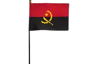 Angola Miniature Desk Flag, 4″ X 6″