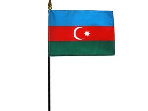 Azerbaijan Desk Flag, 4″ X 6″