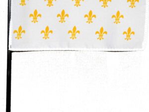 French Fleur-de-lis White Gold 23 Fluers Desk Flag, 4″ X 6″