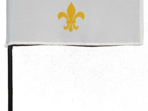 French Fleur-de-lis White Gold Desk Flag, 4″ X 6″
