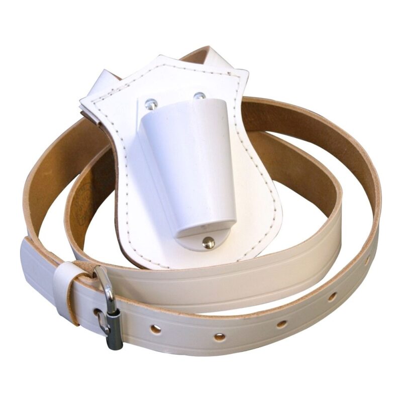 Parade Flag Carrying Belt White Leather Single