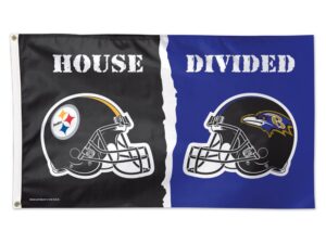 Steelers Ravens House Divided Flag, Polyester 3′ X 5′