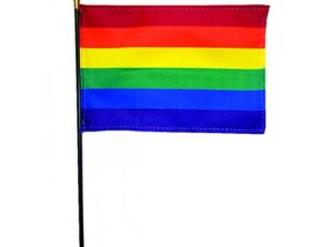 Rainbow Desk Flag Spear, 4″ X 6″