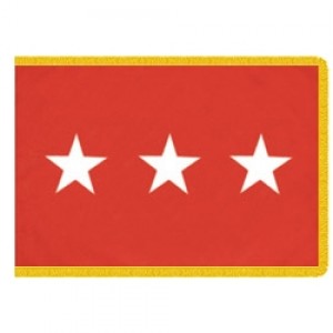 United States Army 3 Star Flag Fringed