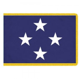 United States Navy Officer Flag 4 Star Flag Fringed