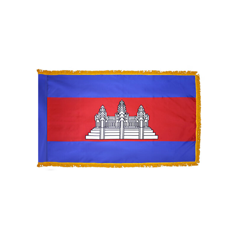 Cambodia Flag Fringed