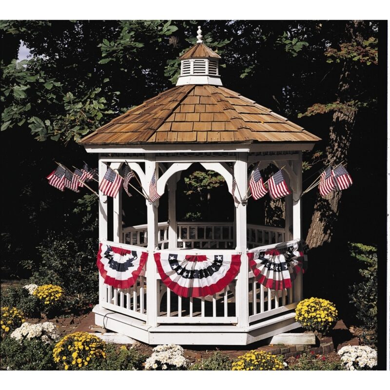 Pleated Patriotic Full Fans Gazebo