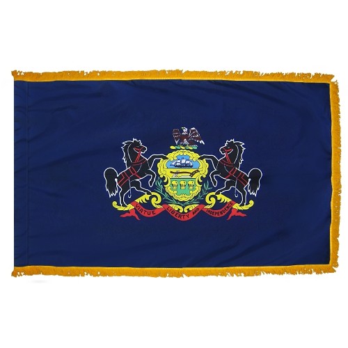 State of Pennsylvania Flag Fringed