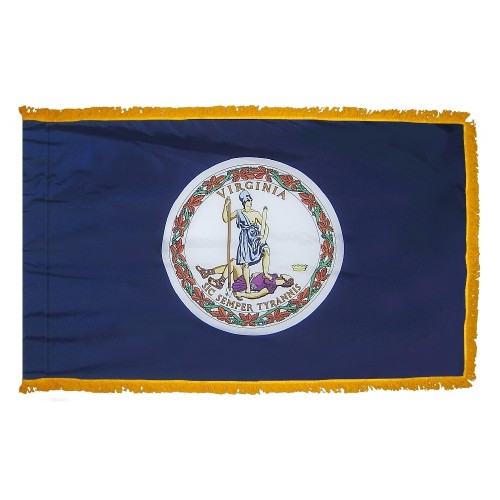 State of Virginia Flag Fringed