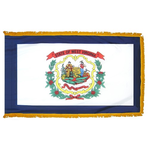 State of West Virginia flag Fringed