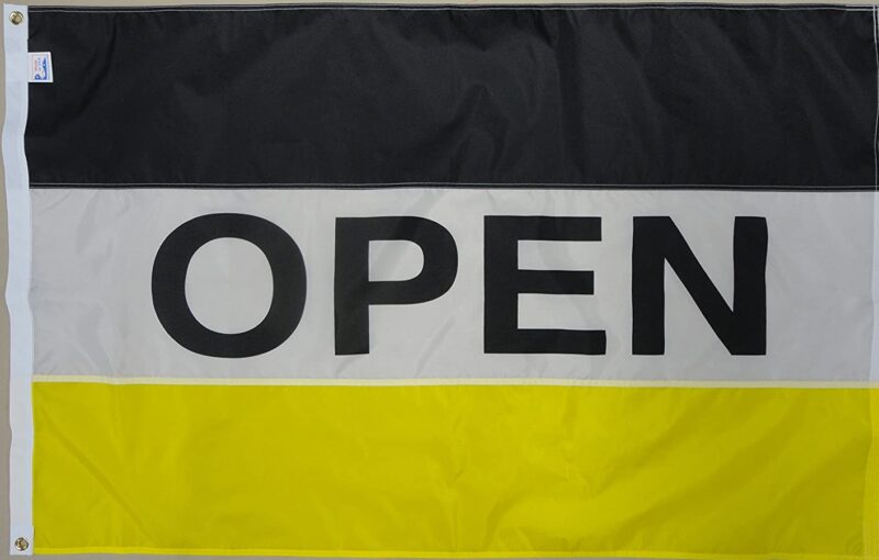 Open Message Flag Black White Yellow