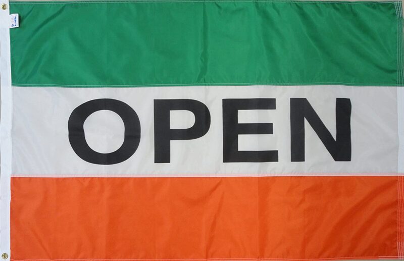 Open Message Flag Green White Orange