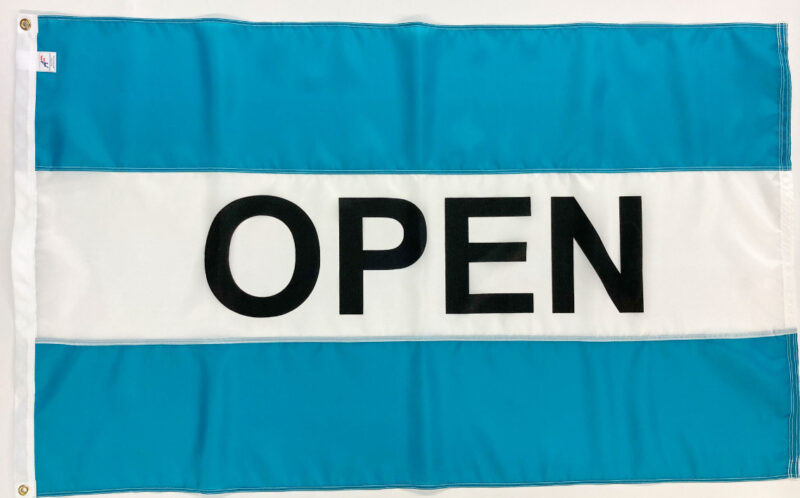 Open Message Flag Turquoise White Turquoise