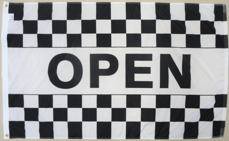 Open Checkered Message Flag