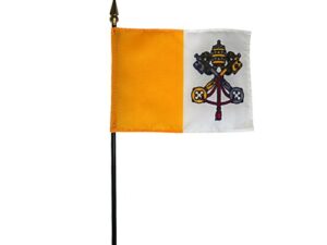 Papal Vatican Desk Flag, 4″ X 6″