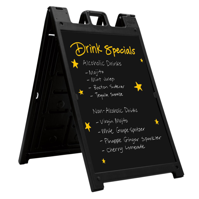 A-Frame Blank Chalkboard Black